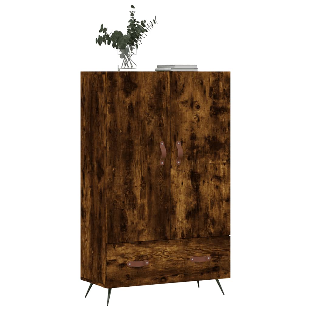 Buffet haut chêne fumé 69,5x31x115 cm bois d'ingénierie - XIOS