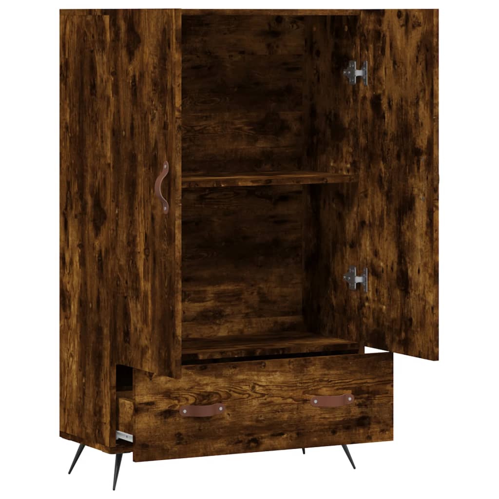 Buffet haut chêne fumé 69,5x31x115 cm bois d'ingénierie - XIOS