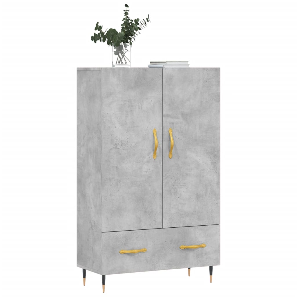 Buffet haut gris béton 69,5x31x115 cm bois d'ingénierie - XIOS
