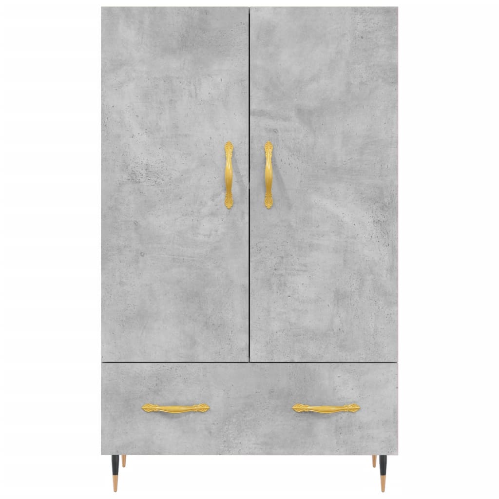 Buffet haut gris béton 69,5x31x115 cm bois d'ingénierie - XIOS