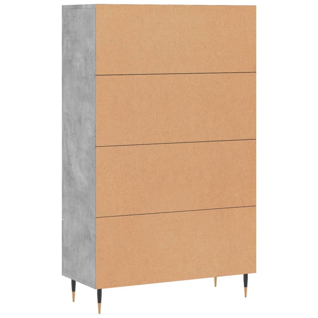 Buffet haut gris béton 69,5x31x115 cm bois d'ingénierie - XIOS