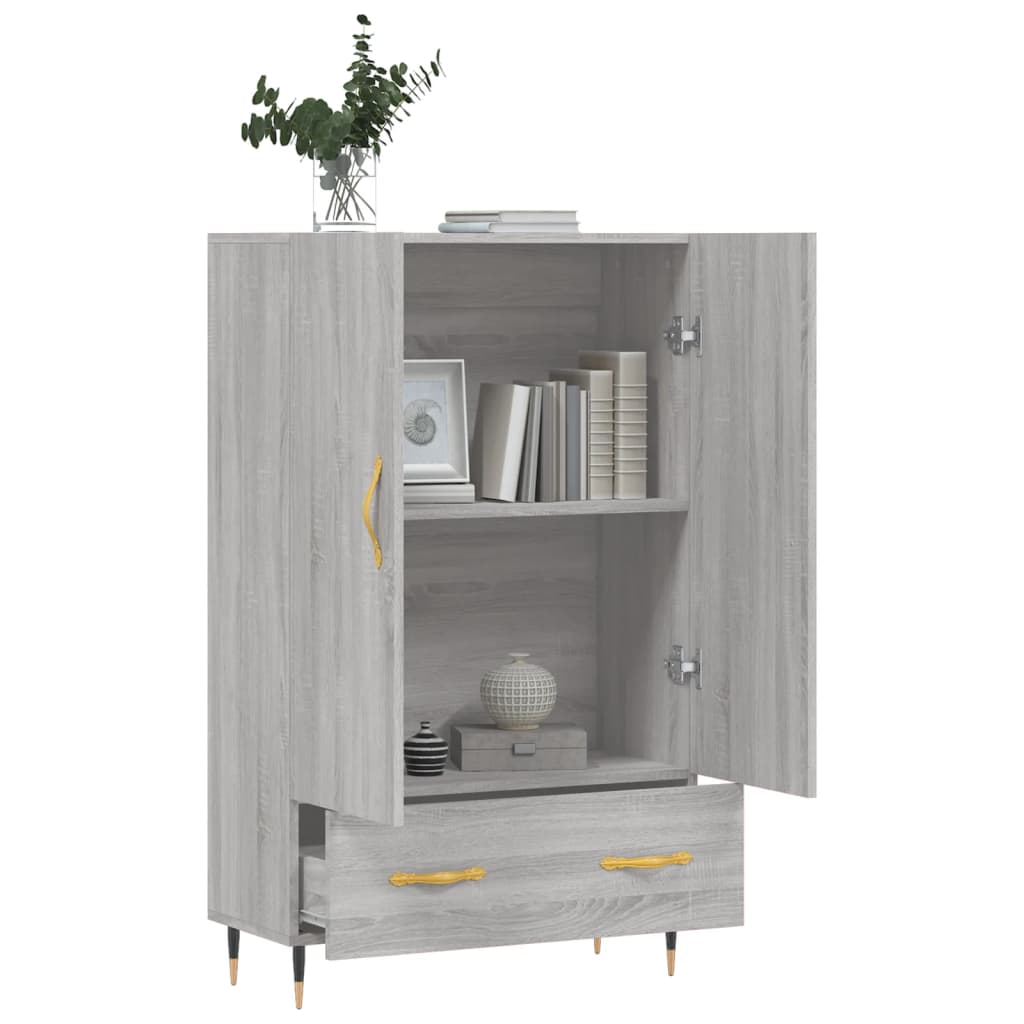 Buffet haut sonoma gris 69,5x31x115 cm bois d'ingénierie - XIOS