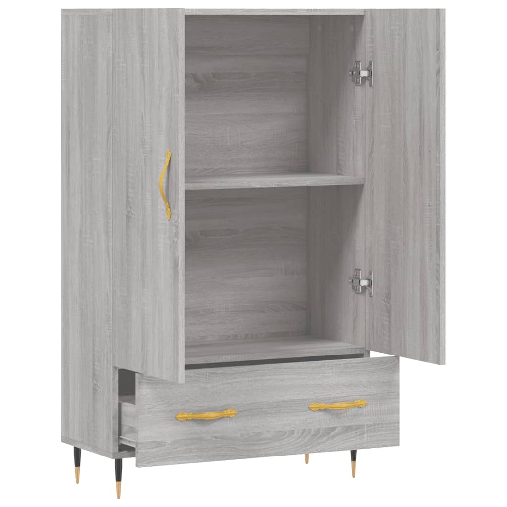 Buffet haut sonoma gris 69,5x31x115 cm bois d'ingénierie - XIOS