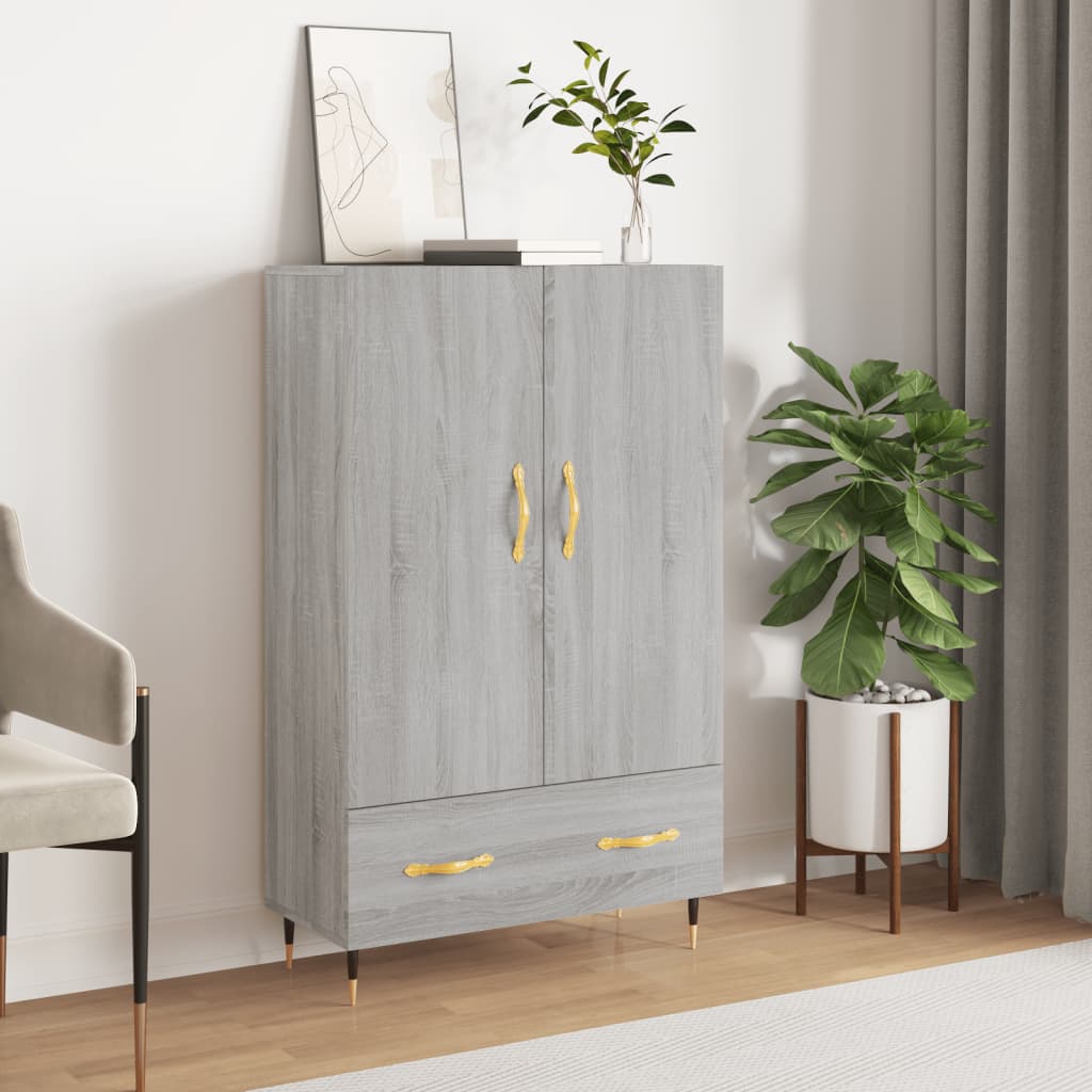 Buffet haut sonoma gris 69,5x31x115 cm bois d'ingénierie - XIOS