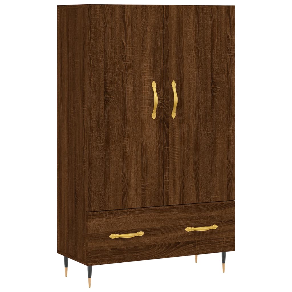 Buffet haut chêne marron 69,5x31x115 cm bois d'ingénierie - XIOS