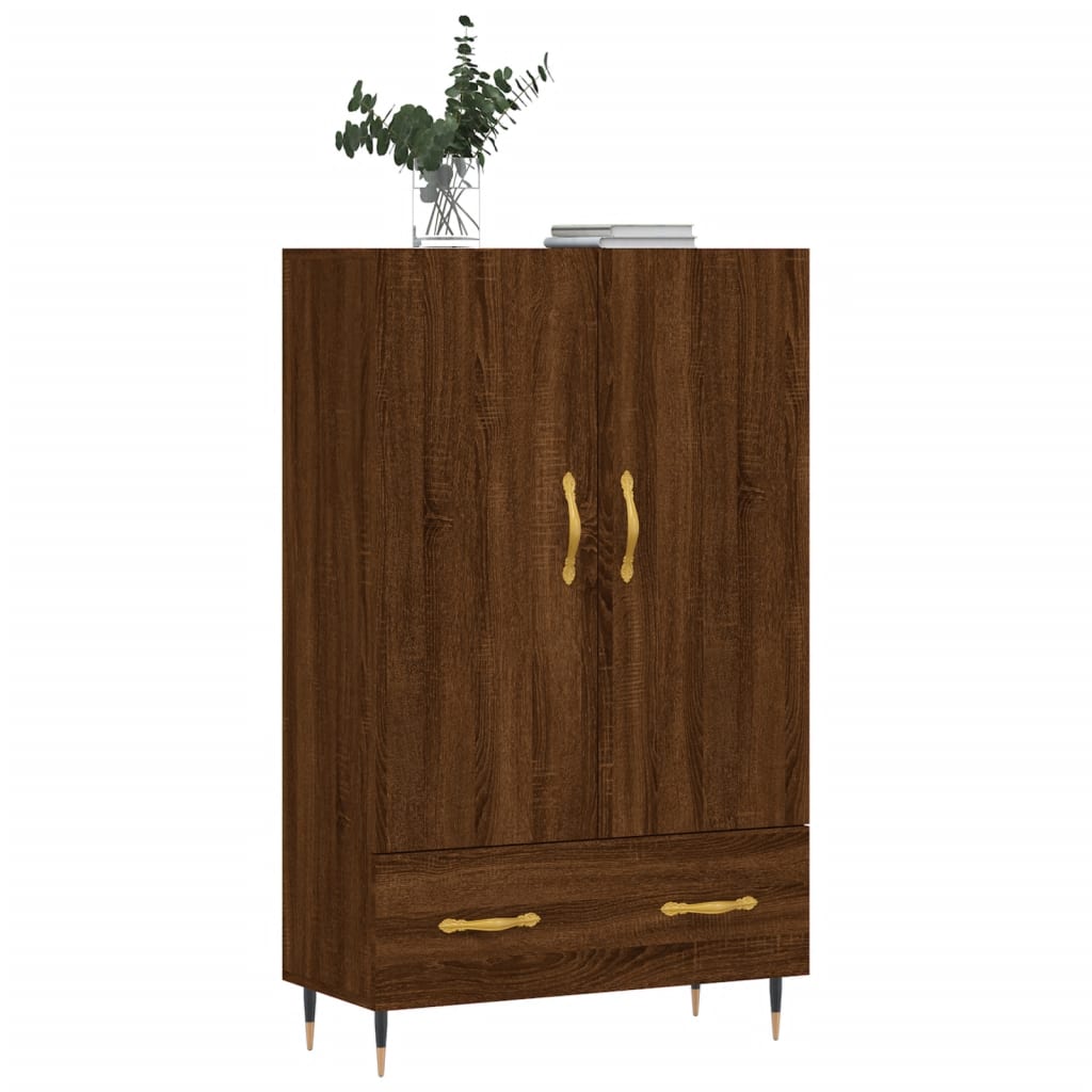 Buffet haut chêne marron 69,5x31x115 cm bois d'ingénierie - XIOS