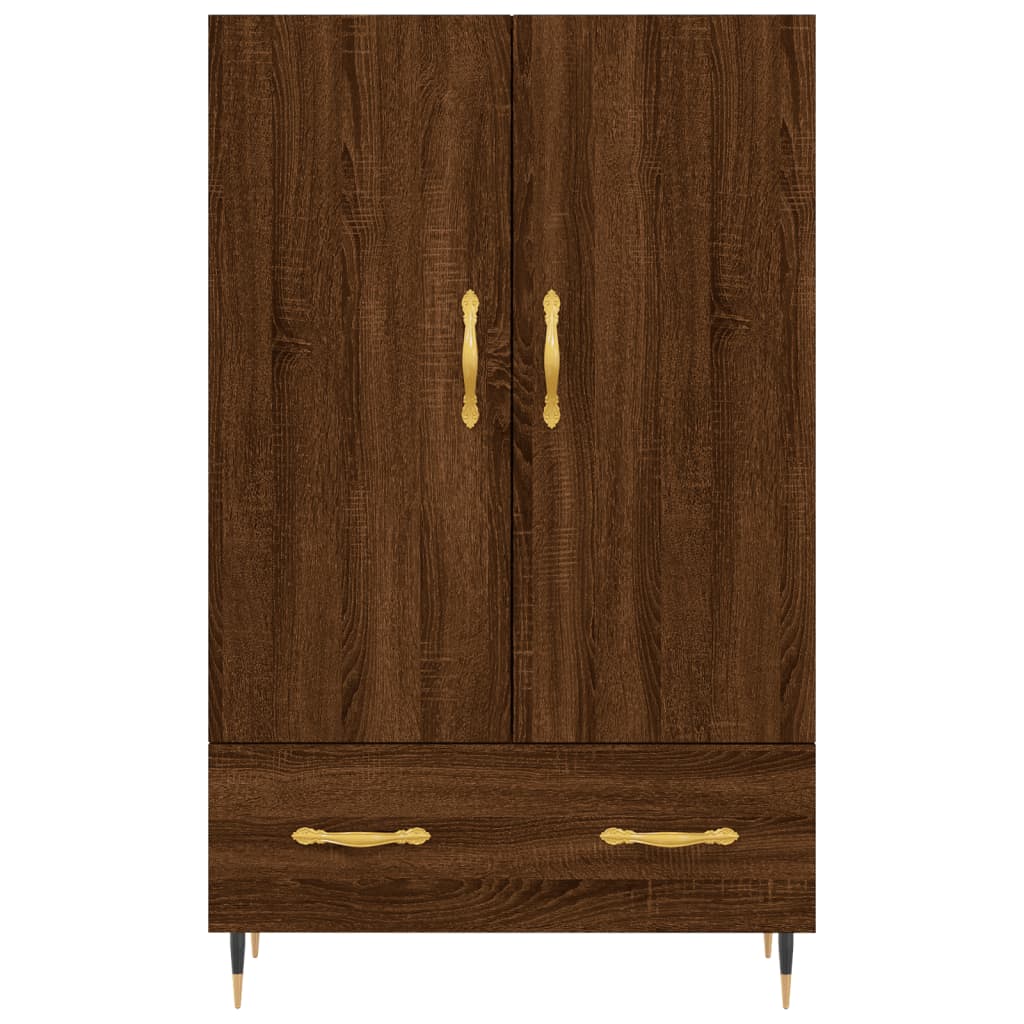 Buffet haut chêne marron 69,5x31x115 cm bois d'ingénierie - XIOS
