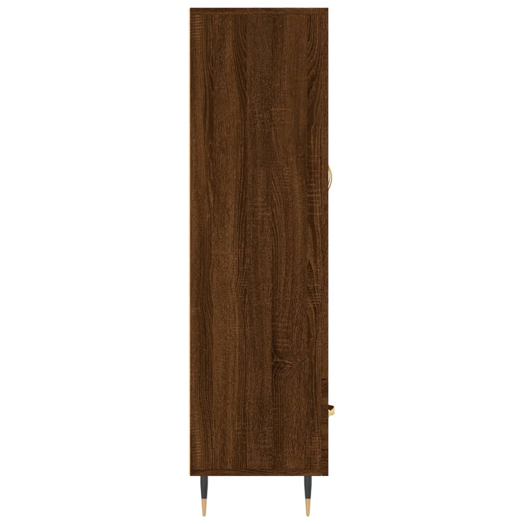 Buffet haut chêne marron 69,5x31x115 cm bois d'ingénierie - XIOS