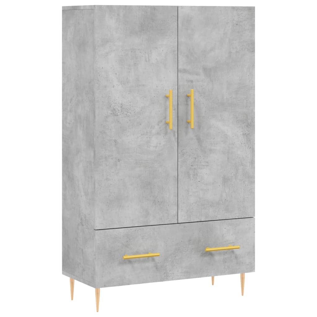 Buffet haut gris béton 69,5x31x115 cm bois d'ingénierie - XIOS