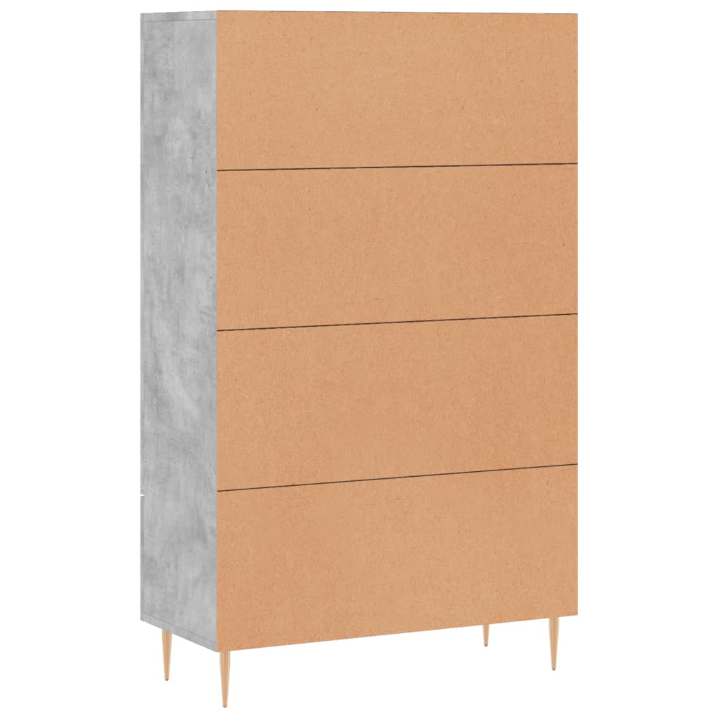 Buffet haut gris béton 69,5x31x115 cm bois d'ingénierie - XIOS