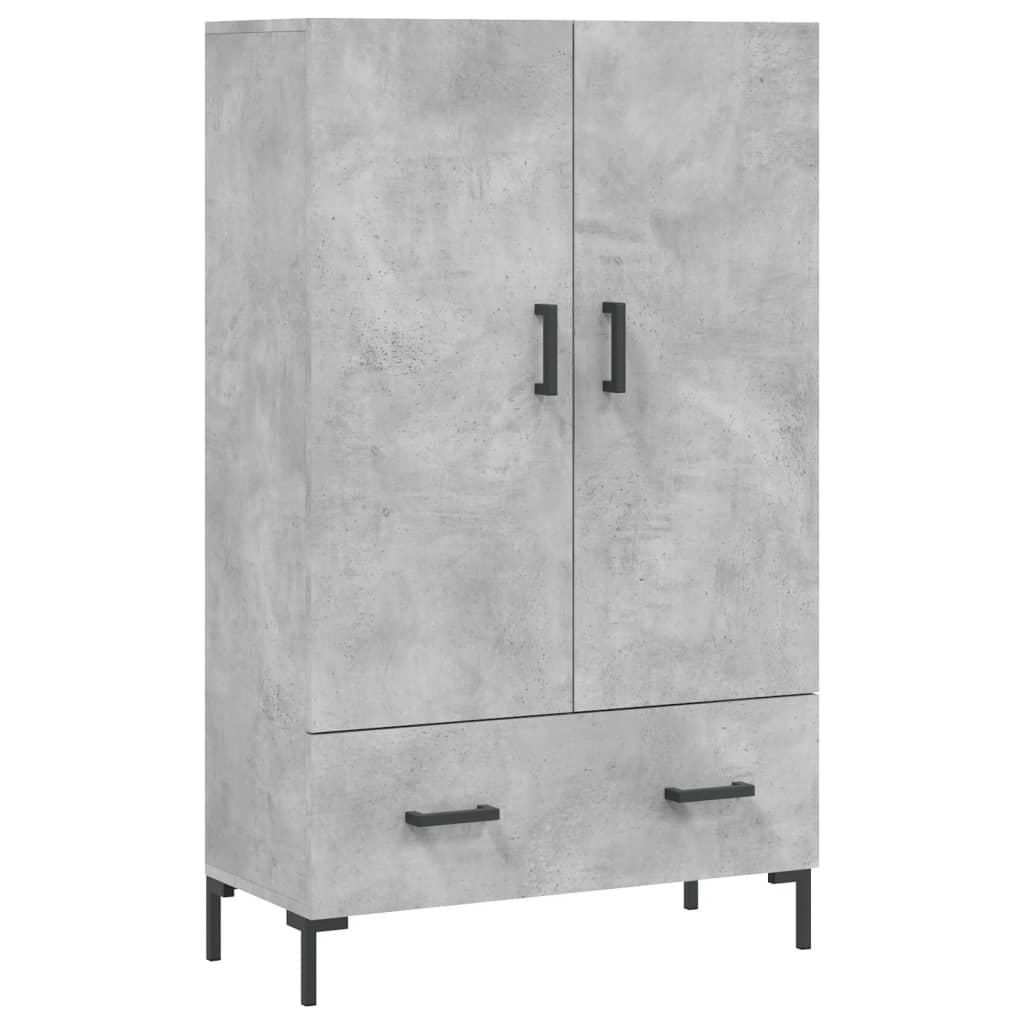 Buffet haut gris béton 69,5x31x115 cm bois d'ingénierie - XIOS