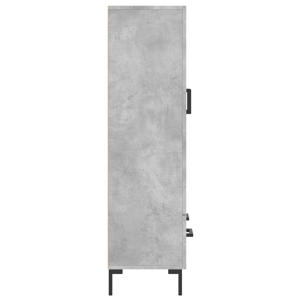 Buffet haut gris béton 69,5x31x115 cm bois d'ingénierie - XIOS