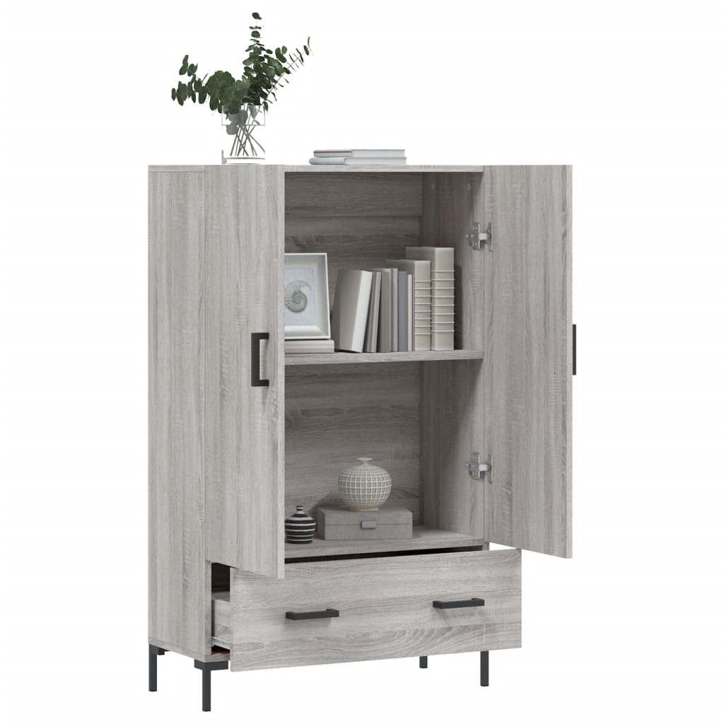 Buffet haut sonoma gris 69,5x31x115 cm bois d'ingénierie - XIOS