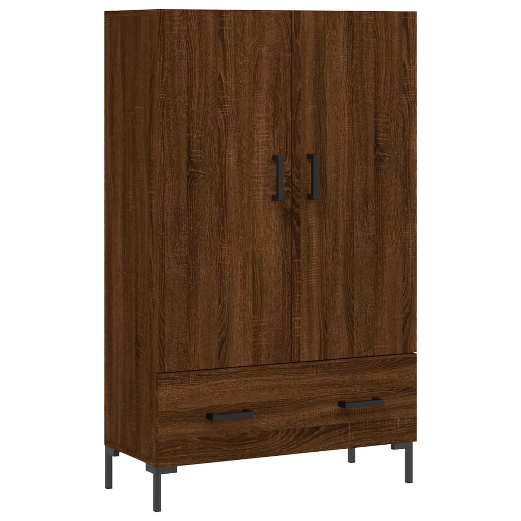 Buffet haut chêne marron 69,5x31x115 cm bois d'ingénierie - XIOS