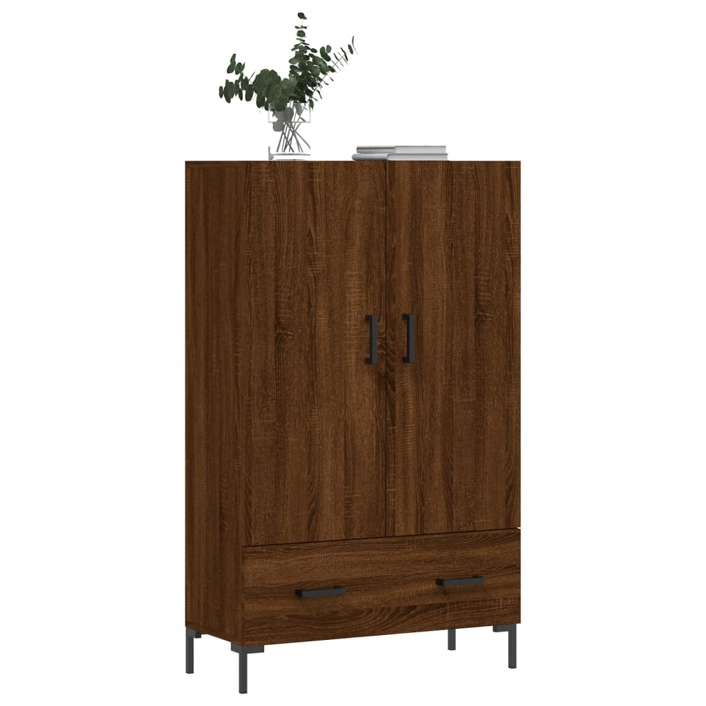 Buffet haut chêne marron 69,5x31x115 cm bois d'ingénierie - XIOS