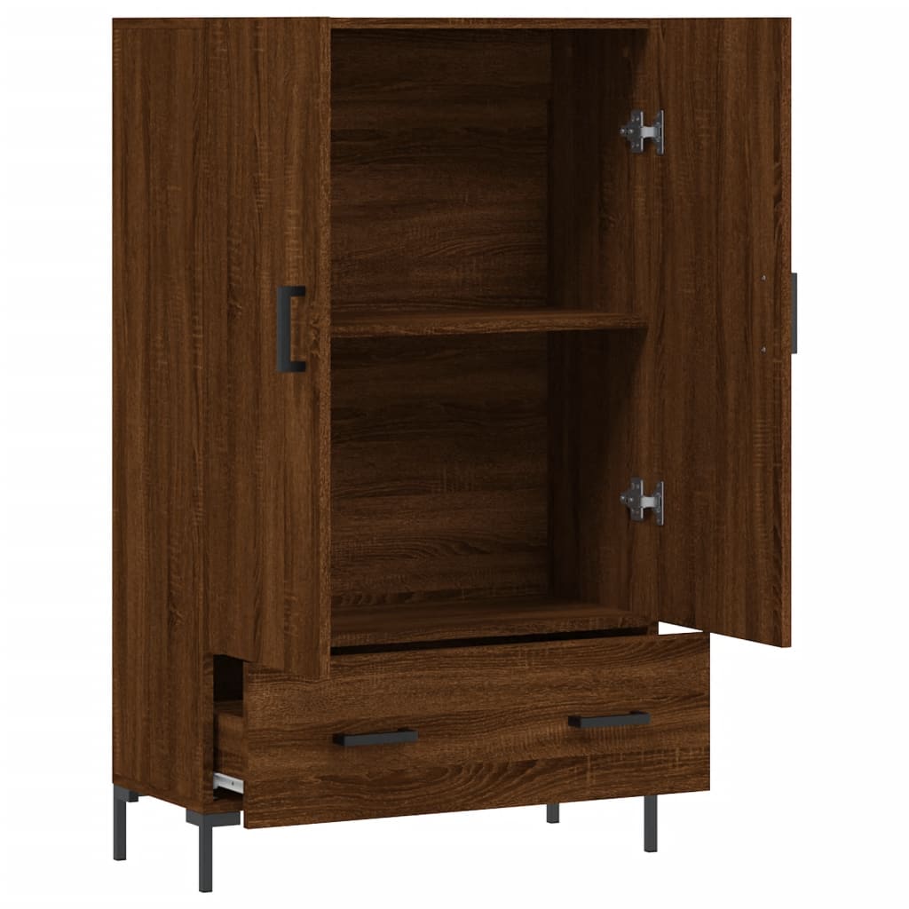 Buffet haut chêne marron 69,5x31x115 cm bois d'ingénierie - XIOS