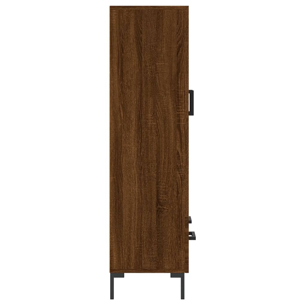Buffet haut chêne marron 69,5x31x115 cm bois d'ingénierie - XIOS