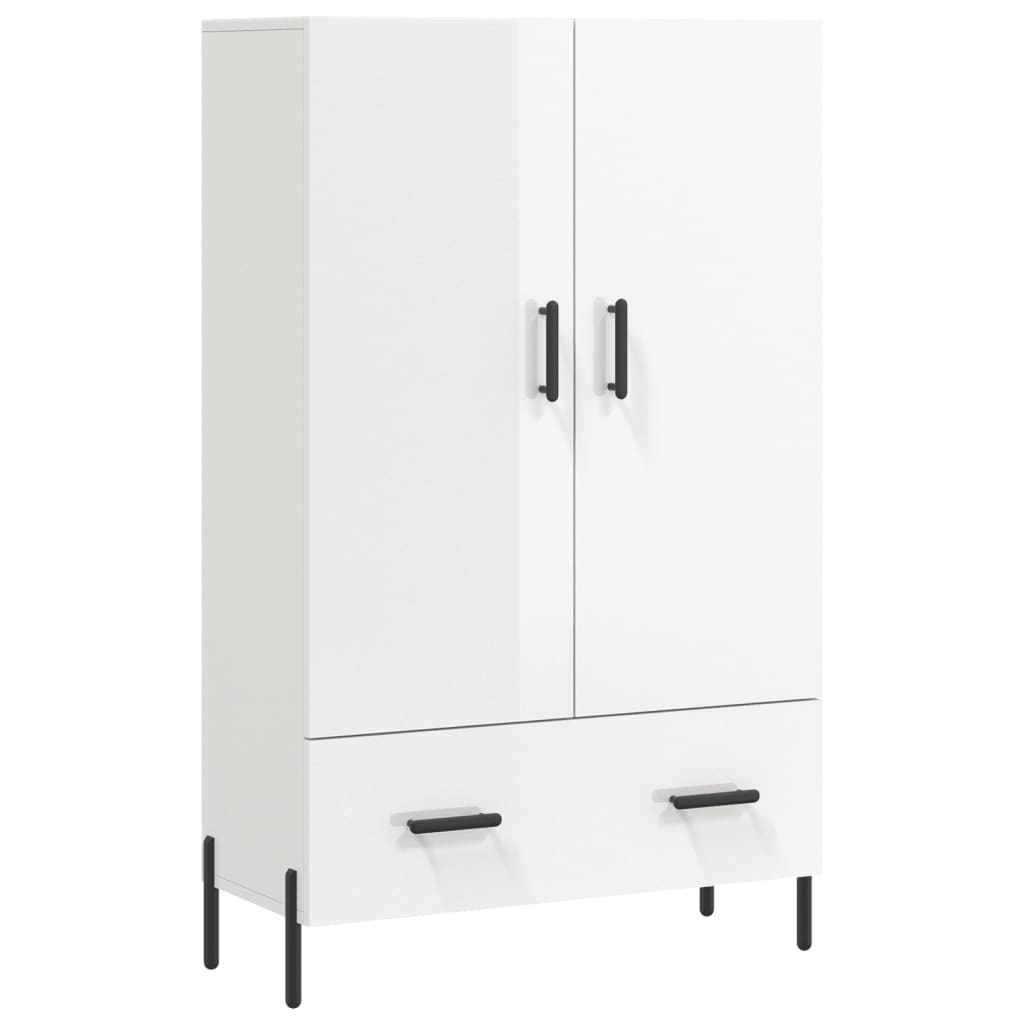 Buffet haut blanc brillant 69,5x31x115 cm bois d'ingénierie - XIOS