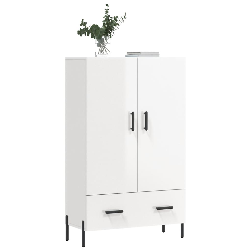 Buffet haut blanc brillant 69,5x31x115 cm bois d'ingénierie - XIOS