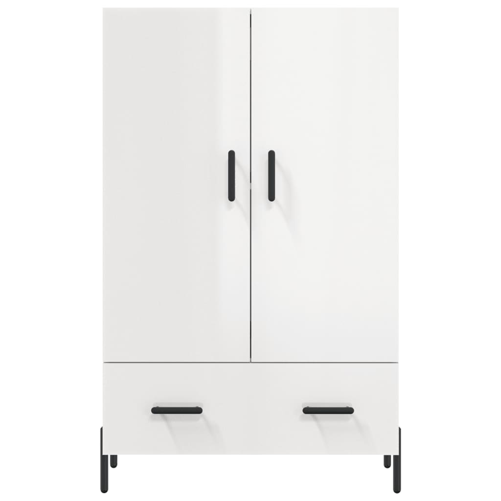 Buffet haut blanc brillant 69,5x31x115 cm bois d'ingénierie - XIOS