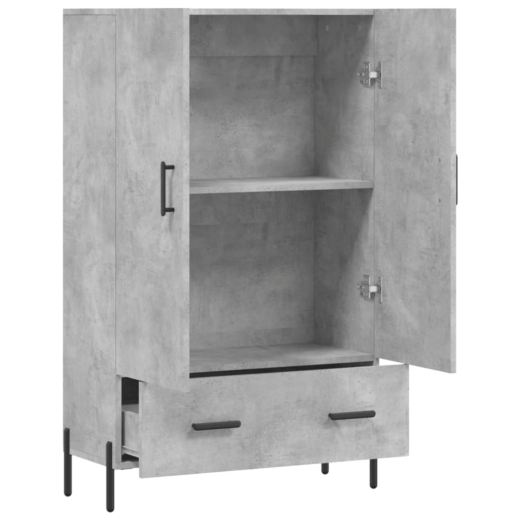 Buffet haut gris béton 69,5x31x115 cm bois d'ingénierie - XIOS