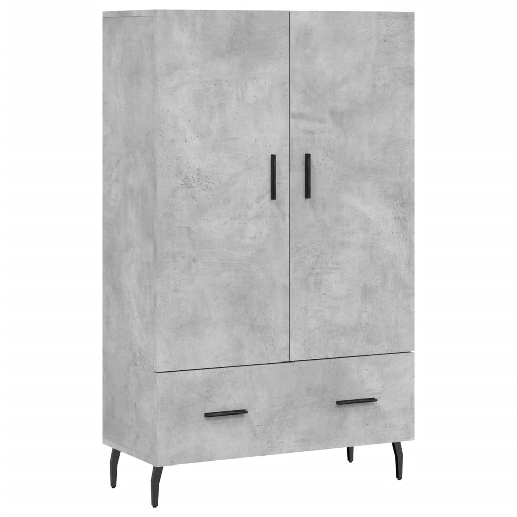 Buffet haut gris béton 69,5x31x115 cm bois d'ingénierie - XIOS