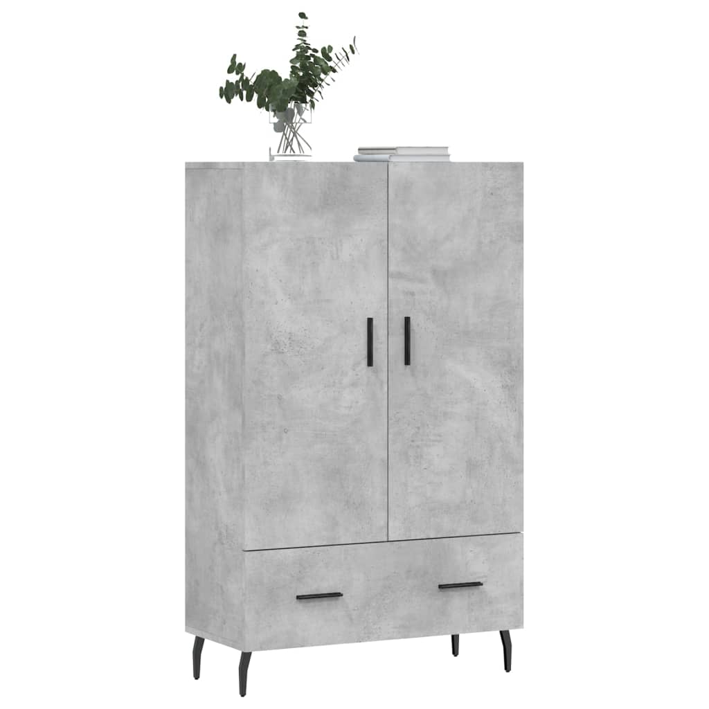 Buffet haut gris béton 69,5x31x115 cm bois d'ingénierie - XIOS