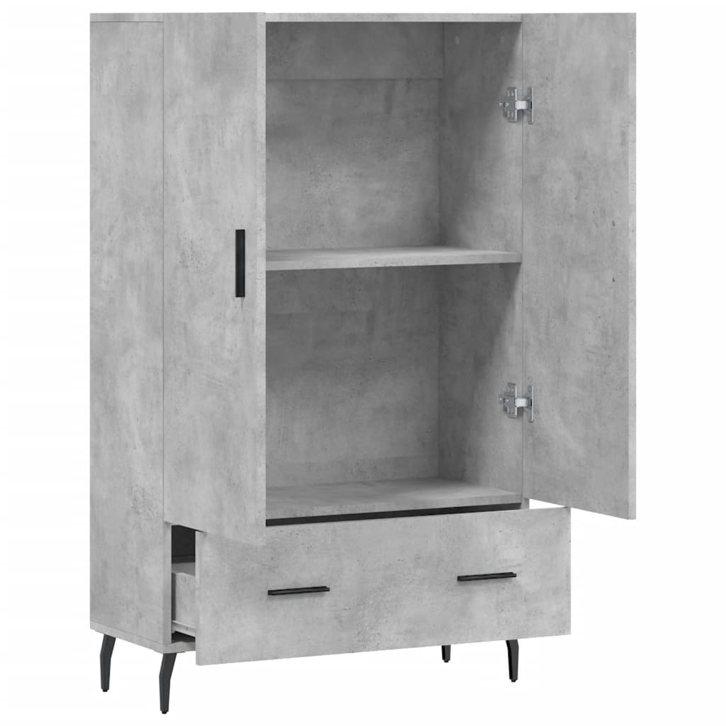 Buffet haut gris béton 69,5x31x115 cm bois d'ingénierie - XIOS