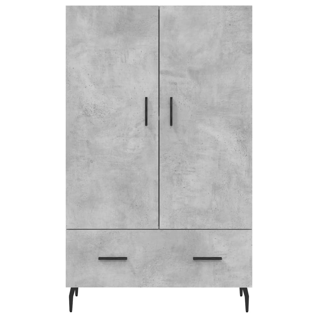 Buffet haut gris béton 69,5x31x115 cm bois d'ingénierie - XIOS