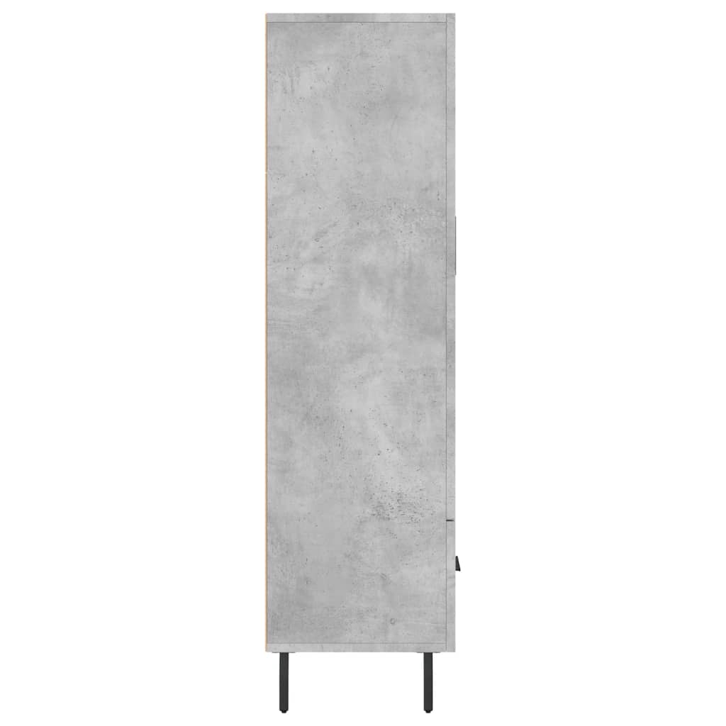 Buffet haut gris béton 69,5x31x115 cm bois d'ingénierie - XIOS
