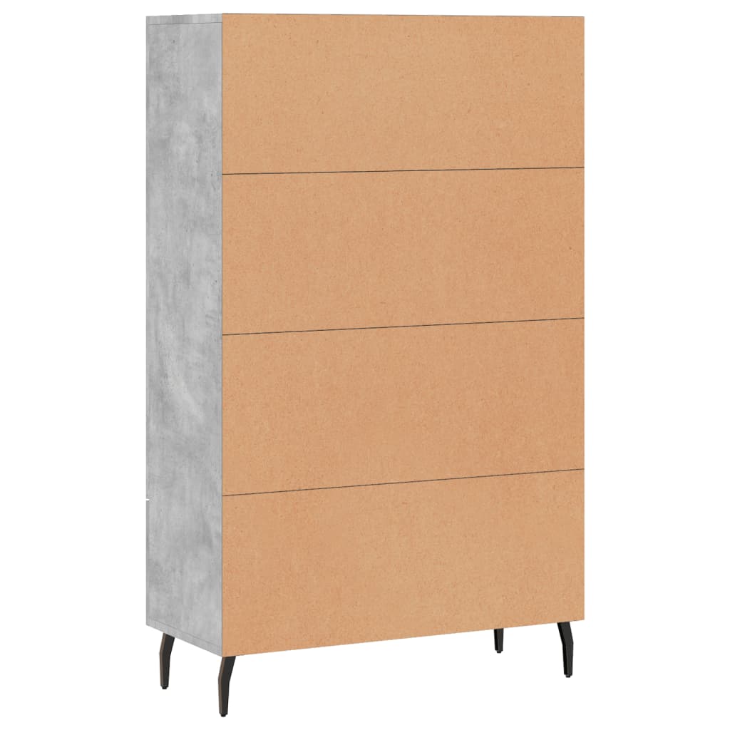 Buffet haut gris béton 69,5x31x115 cm bois d'ingénierie - XIOS