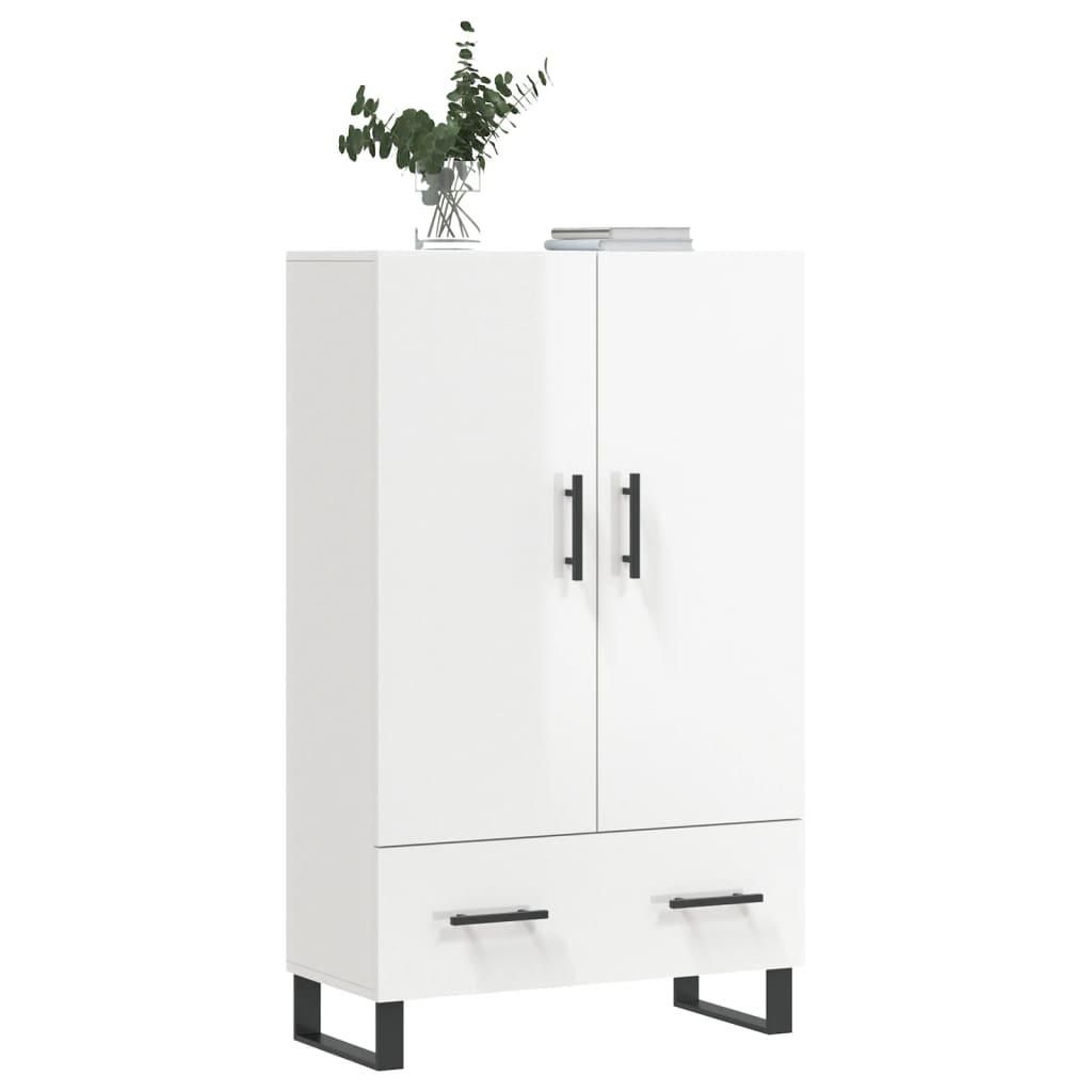 Buffet haut blanc brillant 69,5x31x115 cm bois d'ingénierie - XIOS