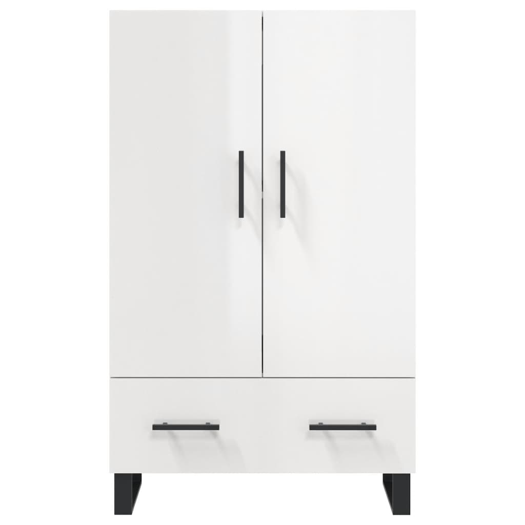 Buffet haut blanc brillant 69,5x31x115 cm bois d'ingénierie - XIOS