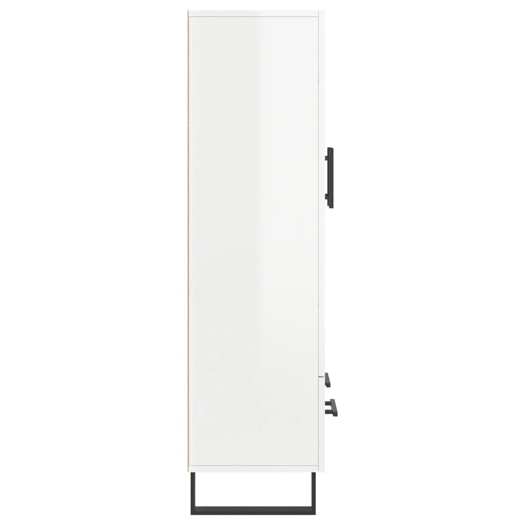 Buffet haut blanc brillant 69,5x31x115 cm bois d'ingénierie - XIOS