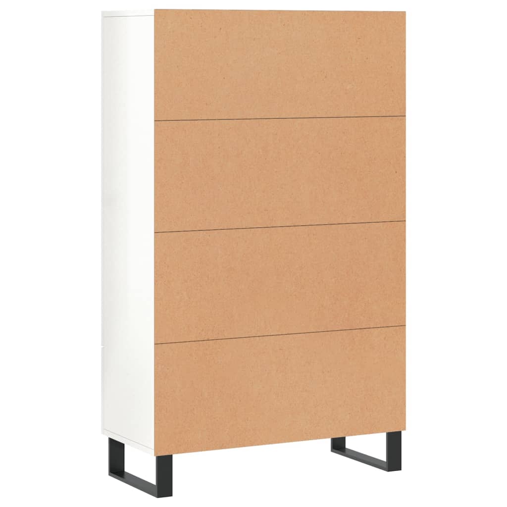 Buffet haut blanc brillant 69,5x31x115 cm bois d'ingénierie - XIOS