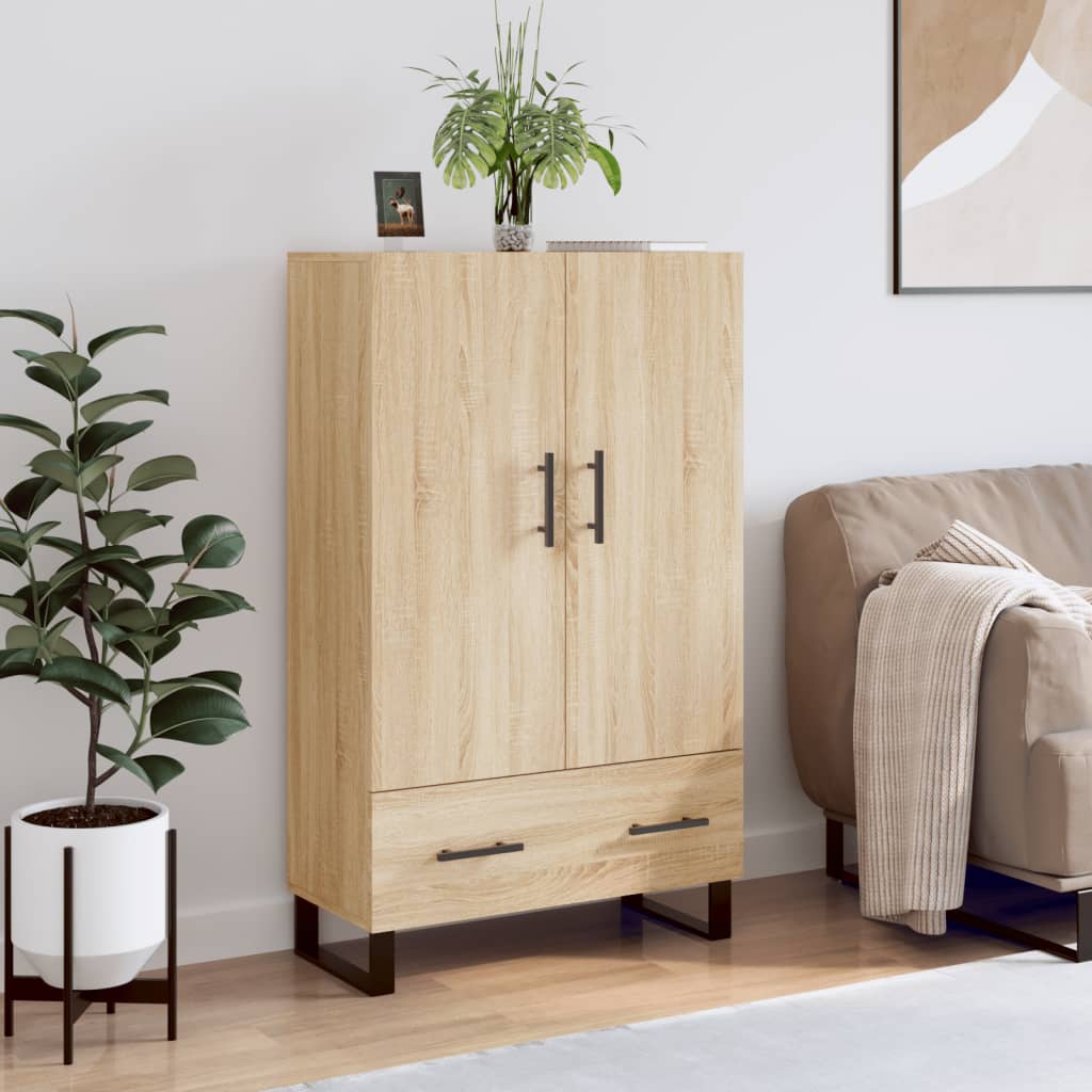 Buffet haut chêne sonoma 69,5x31x115 cm bois d'ingénierie - XIOS