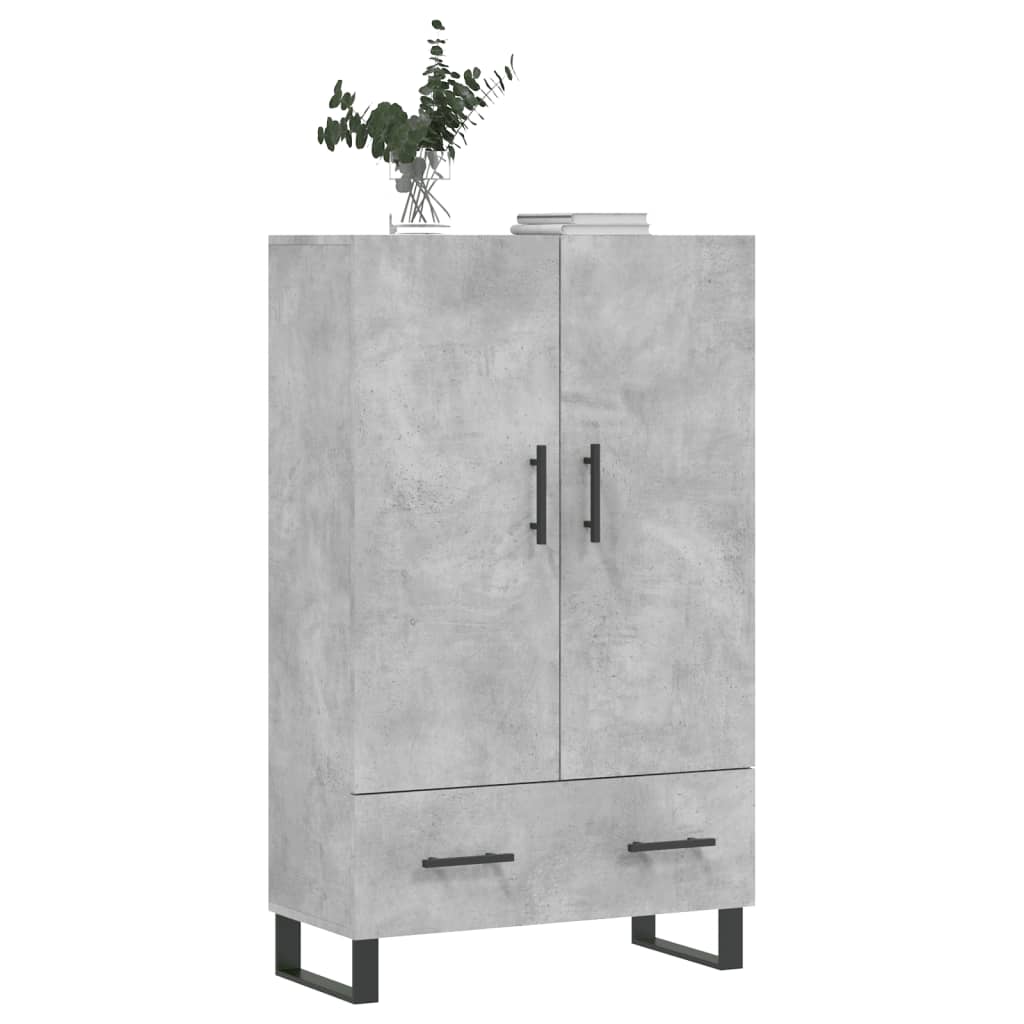 Buffet haut gris béton 69,5x31x115 cm bois d'ingénierie - XIOS