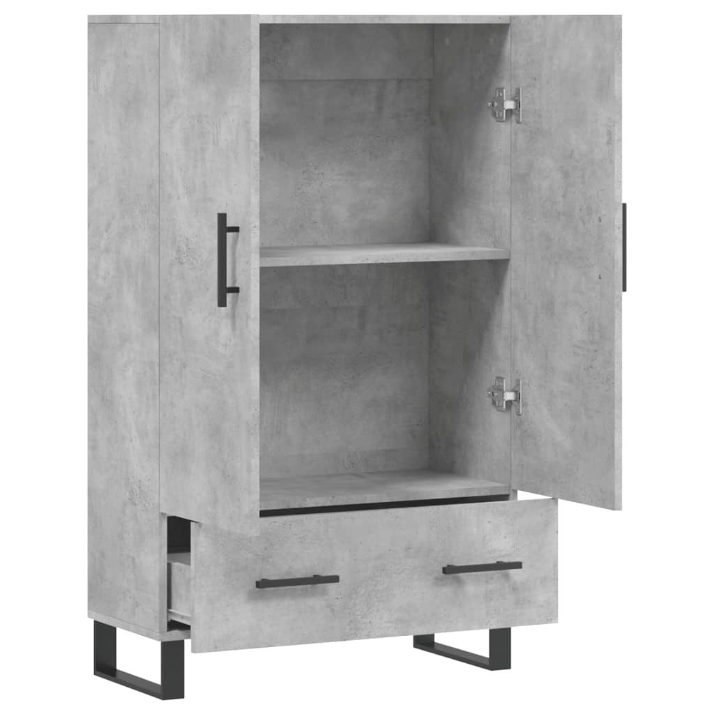 Buffet haut gris béton 69,5x31x115 cm bois d'ingénierie - XIOS