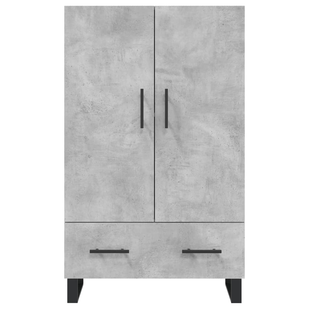 Buffet haut gris béton 69,5x31x115 cm bois d'ingénierie - XIOS