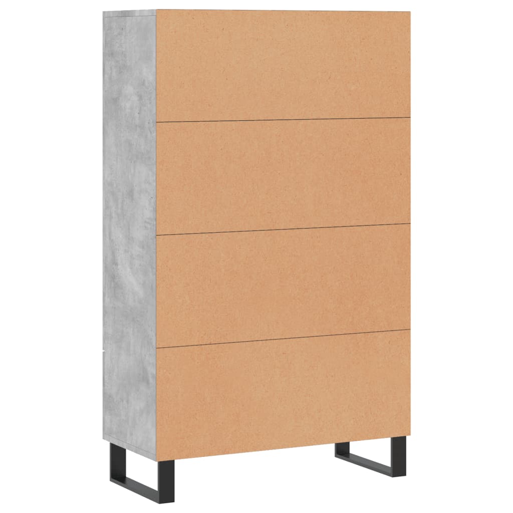 Buffet haut gris béton 69,5x31x115 cm bois d'ingénierie - XIOS