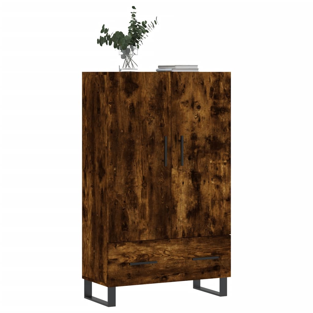 Buffet haut chêne fumé 69,5x31x115 cm bois d'ingénierie - XIOS