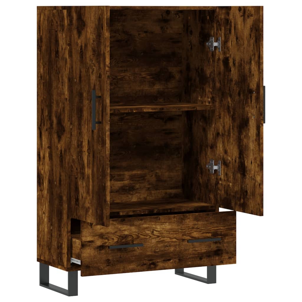 Buffet haut chêne fumé 69,5x31x115 cm bois d'ingénierie - XIOS