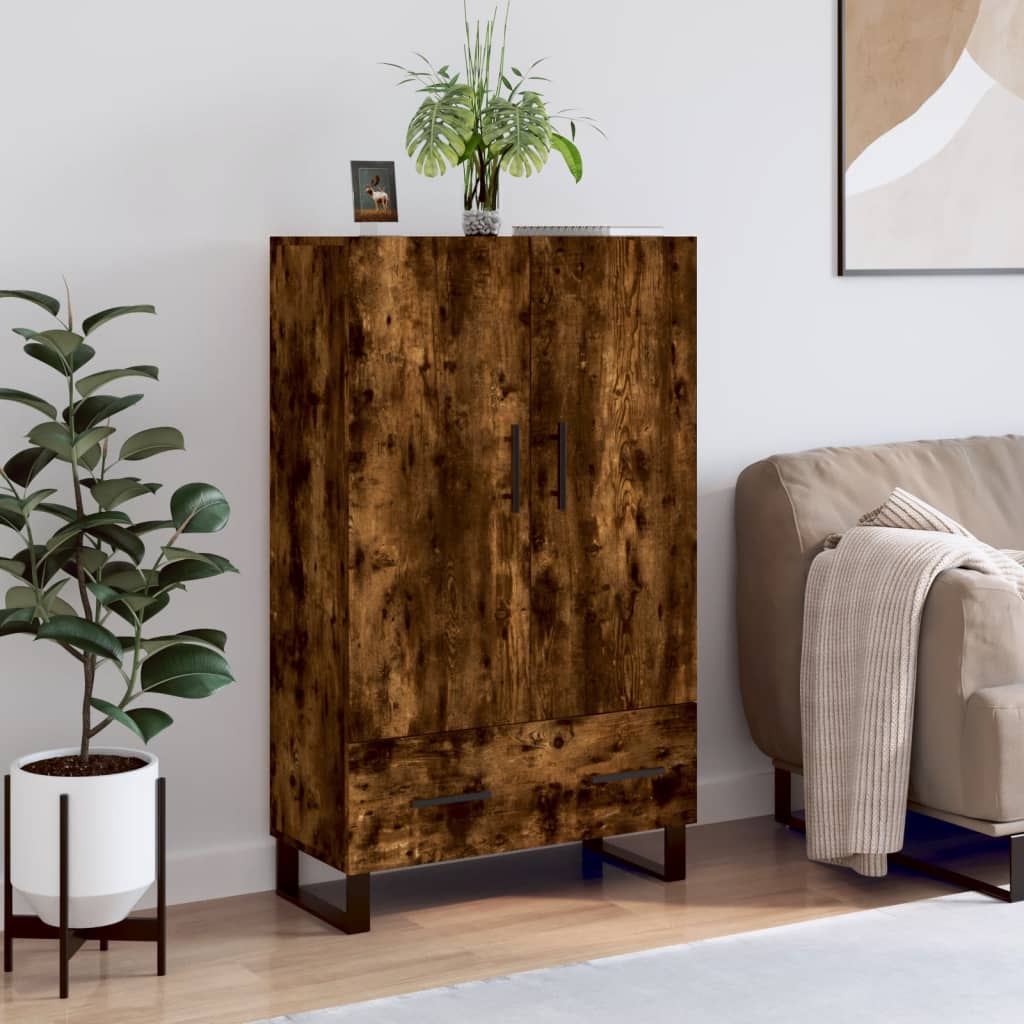Buffet haut chêne fumé 69,5x31x115 cm bois d'ingénierie - XIOS