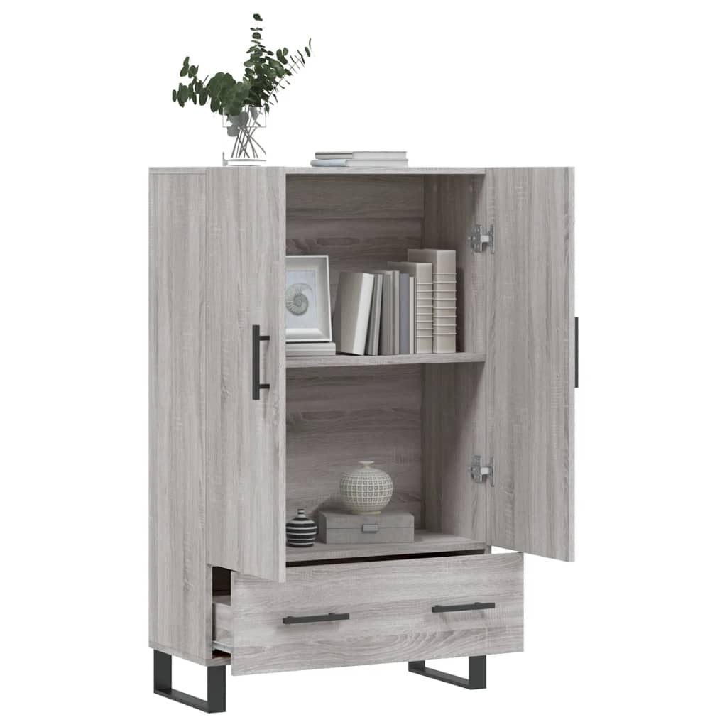 Buffet haut sonoma gris 69,5x31x115 cm bois d'ingénierie - XIOS
