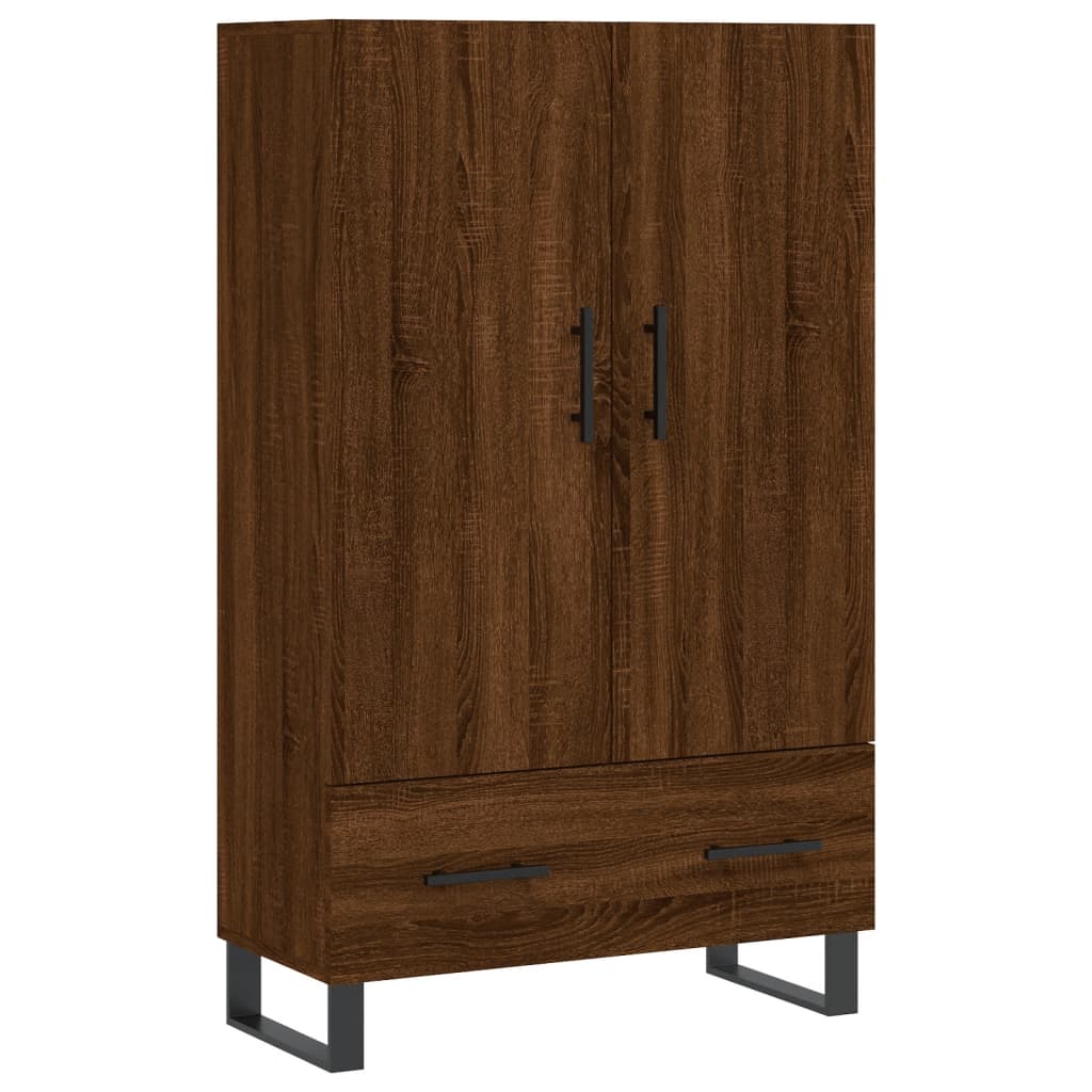 Buffet haut chêne marron 69,5x31x115 cm bois d'ingénierie - XIOS