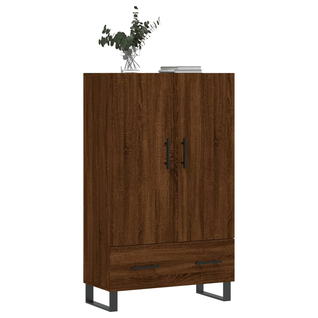 Buffet haut chêne marron 69,5x31x115 cm bois d'ingénierie - XIOS