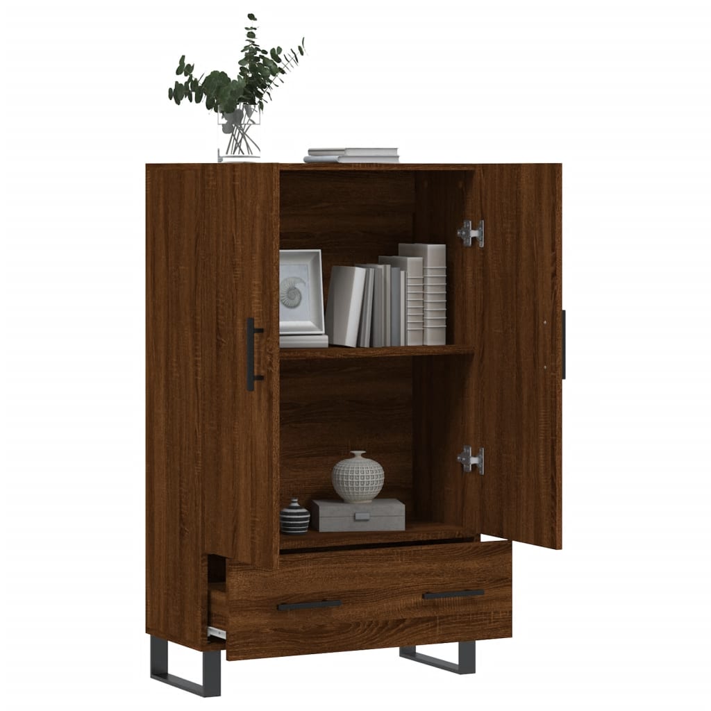 Buffet haut chêne marron 69,5x31x115 cm bois d'ingénierie - XIOS
