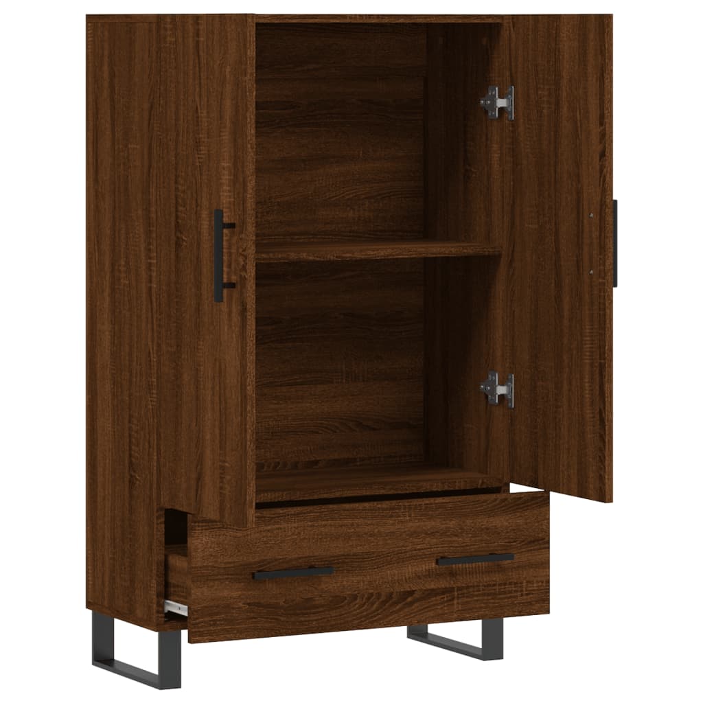 Buffet haut chêne marron 69,5x31x115 cm bois d'ingénierie - XIOS