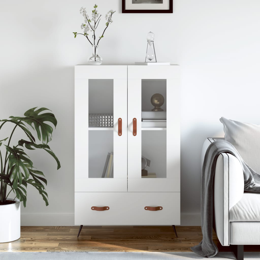 Buffet haut blanc 69,5x31x115 cm bois d'ingénierie - XIOS