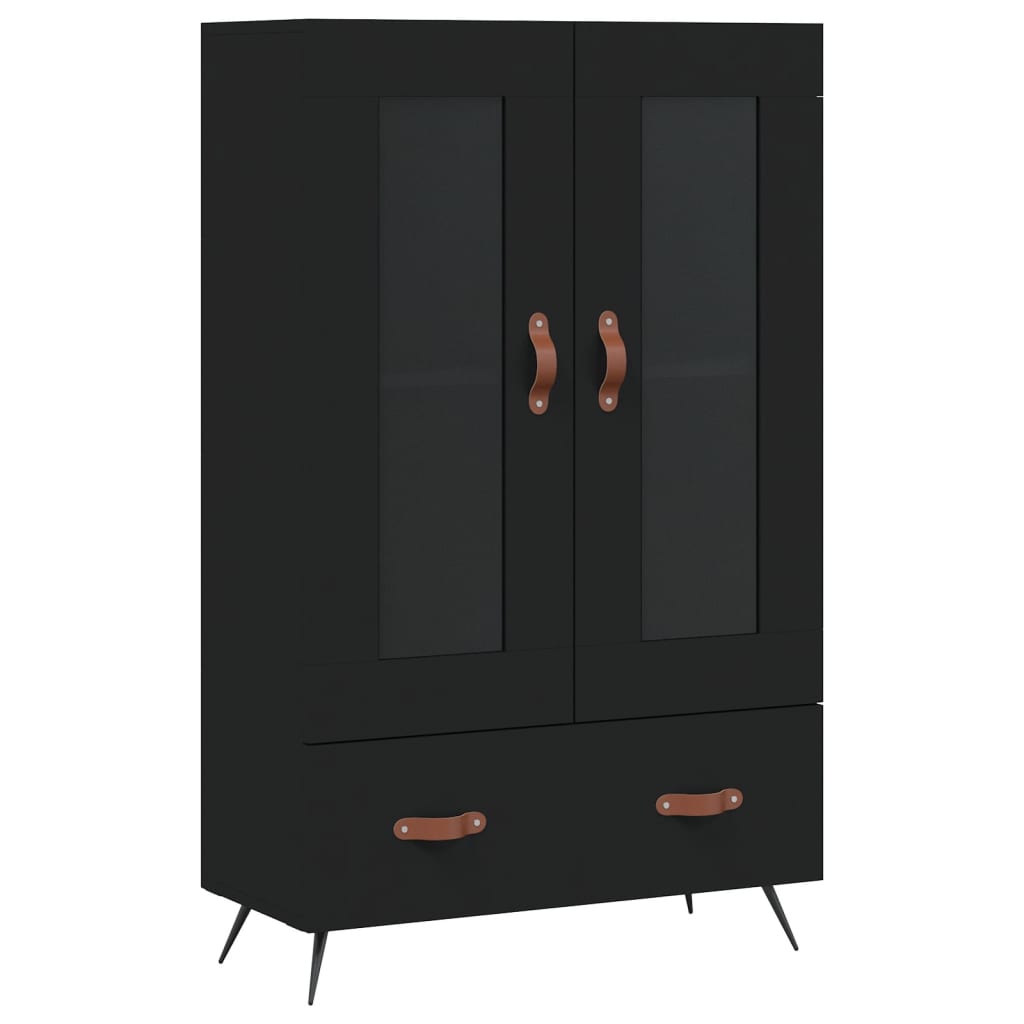 Buffet haut noir 69,5x31x115 cm bois d'ingénierie - XIOS